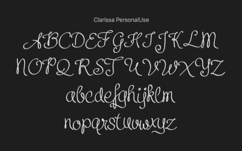 Clarissa PersonalUse Calligraphy Font