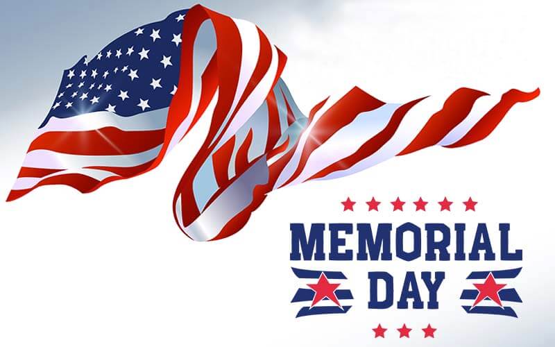 A banner image for memorial day sale 2022 with american flag
